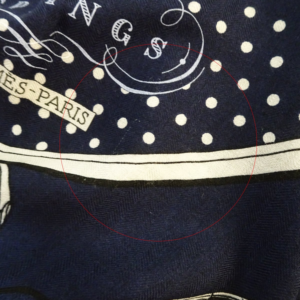 [Pre-loved] HERMES scarf Carre 140 Springs BandanaMarine/Blanc (White)(01)/Noir (Black)(89) Cashmere70% / Silk30%[LIKE NEW][Authentic]
