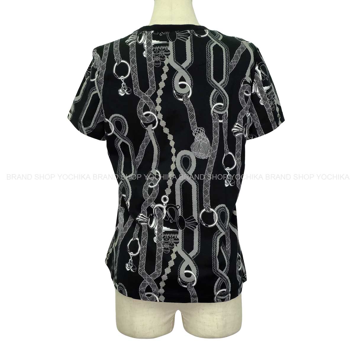 2025AW HERMES Short sleeve t shirt Ledies Palefroi Remix PrintGris Charbon Cotton100% #38[BRAND NEW][Authentic]