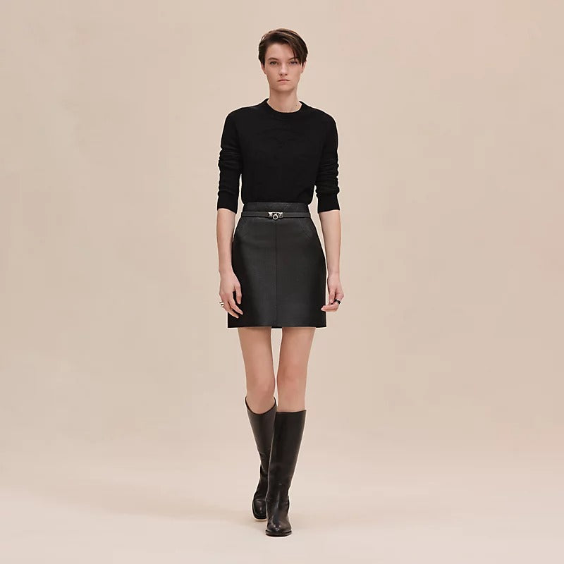 [Pre-loved] 2022AW HERMES Sweater Ledies Long sleeve H-Lift Knit Noir (Black) Cashmere ＃40[LIKE NEW][Authentic]
