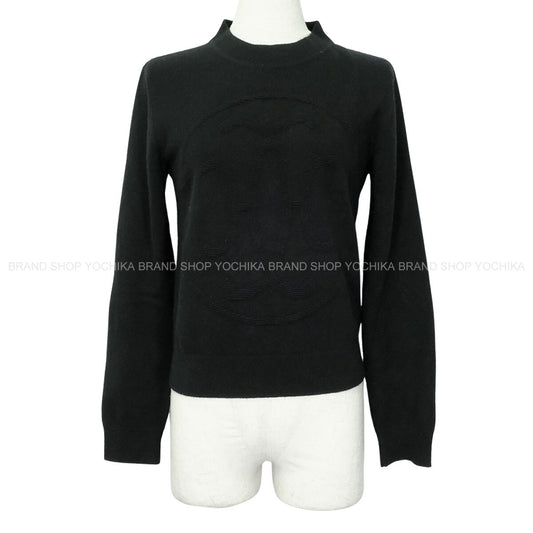 [Pre-loved] 2022AW HERMES Sweater Ledies Long sleeve H-Lift Knit Noir (Black) Cashmere ＃40[LIKE NEW][Authentic]