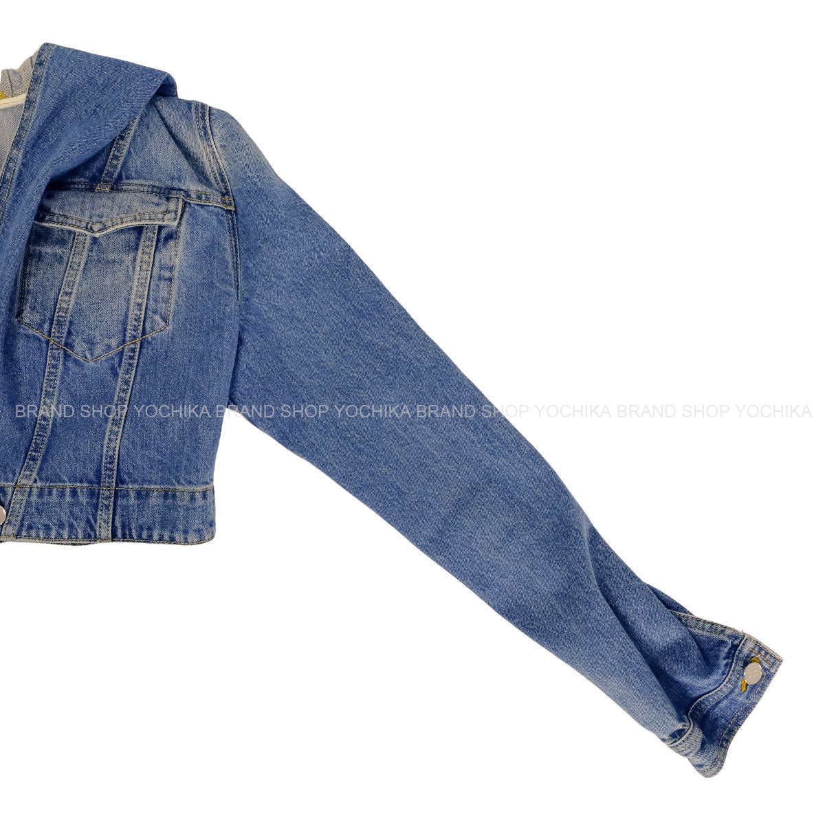 ALAIA Denim jacket with Hood Short Blue Cotton #40 AA9V03064T536[BRAND NEW][Authentic]
