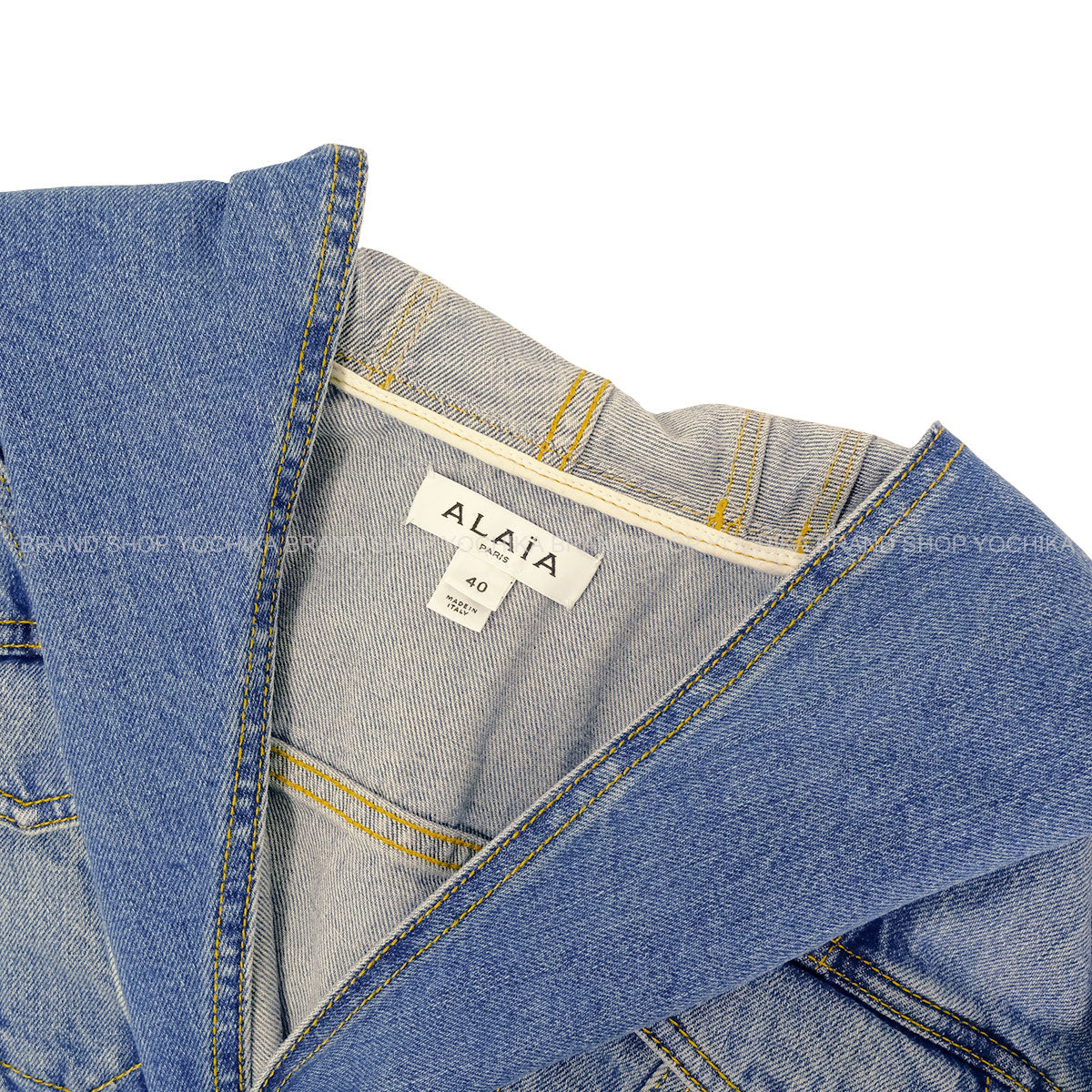 ALAIA Denim jacket with Hood Short Blue Cotton #40 AA9V03064T536[BRAND NEW][Authentic]