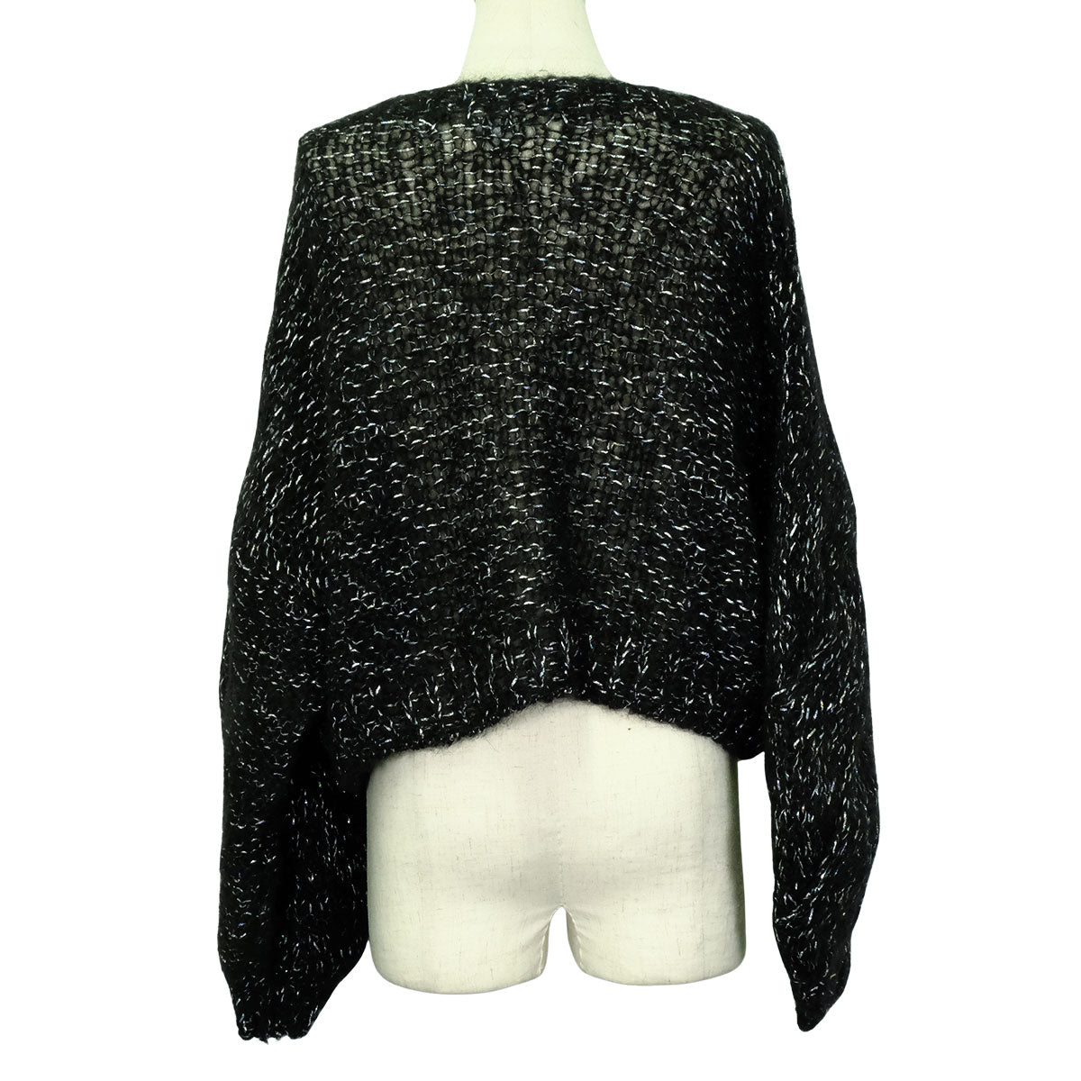 [Pre-loved] LOEWE Knit Long sleeve Glitter Anagram Puff Sleeve Noir (Black) Mohair/Polyamide/Polyester #XS S359Y14KDS[LIKE NEW][Authentic]