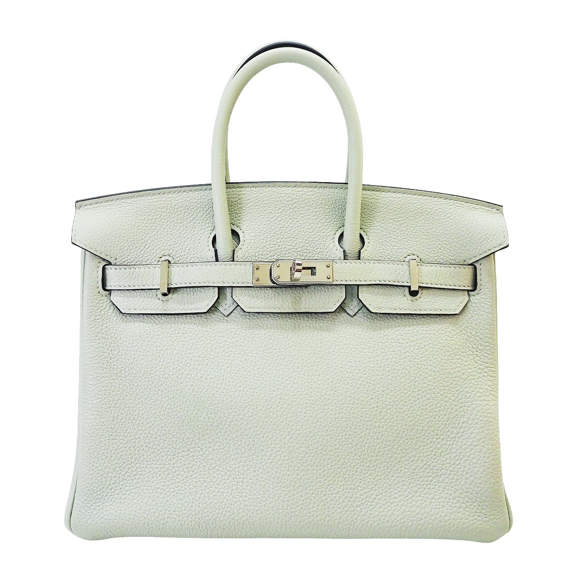 [Pre-loved] HERMES Handbag Birkin25 Gris Neve Veau Togo Silver HW Stamp B[USED SA][Authentic]