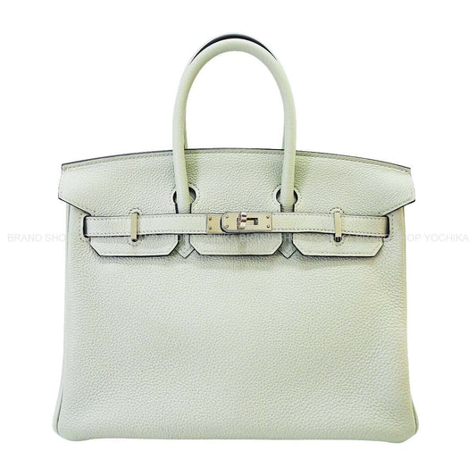 [Pre-loved] HERMES Handbag Birkin25 Gris Neve Veau Togo Silver HW Stamp B[USED SA][Authentic]