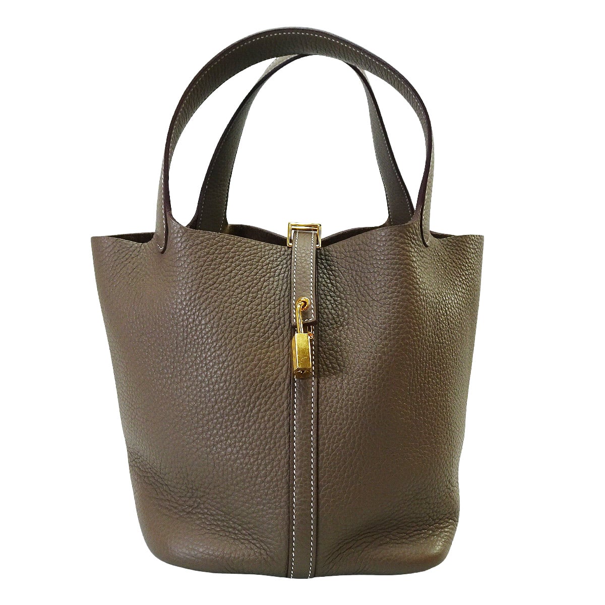 [Pre-loved] HERMES Handbag Picotin Lock 22 MM Etoupe Taurillon Clemence Gold HW Stamp W[LIKE NEW][Authentic]