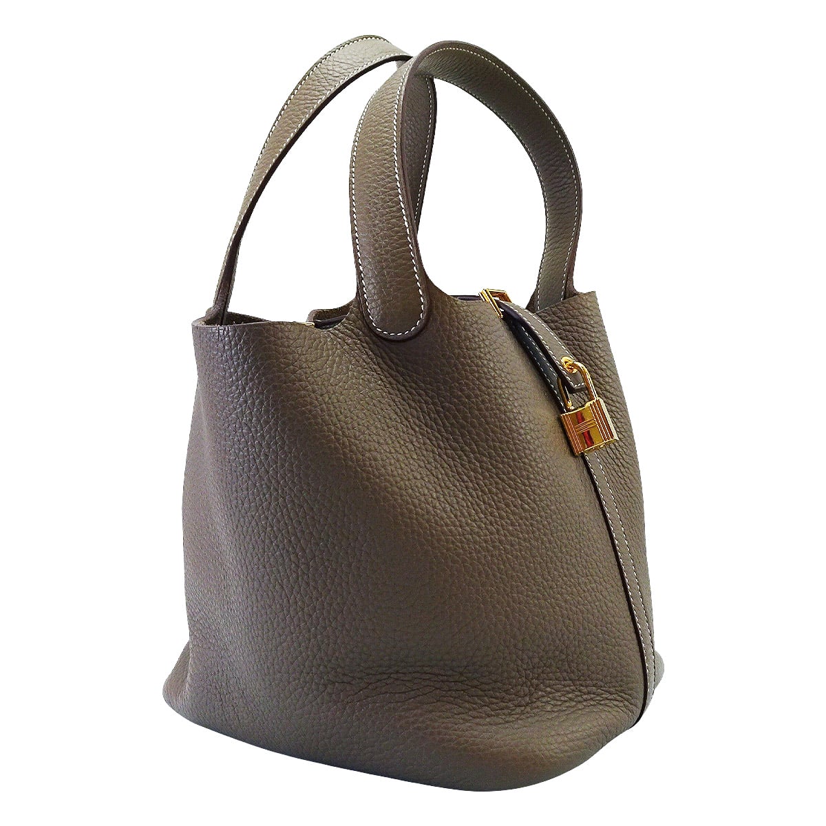 [Pre-loved] HERMES Handbag Picotin Lock 22 MM Etoupe Taurillon Clemence Gold HW Stamp W[LIKE NEW][Authentic]