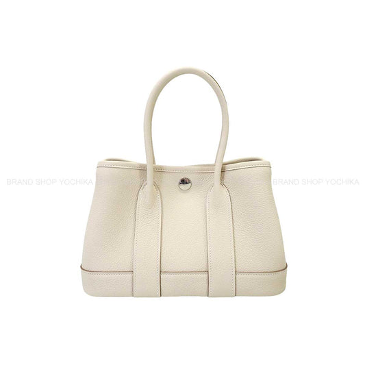 HERMES Handbag Neo Garden Party 23 Craie Veau Negonda Silver HW Stamp K[BRAND NEW][Authentic]