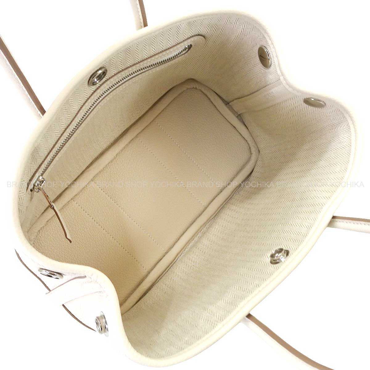 HERMES Handbag Neo Garden Party 23 Craie Veau Negonda Silver HW Stamp K[BRAND NEW][Authentic]