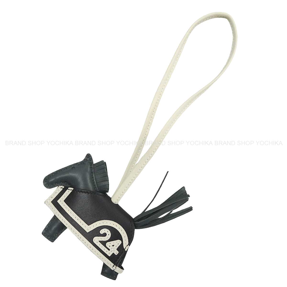 HERMES bag charm Rodeo Robeo 24 PM Vert Mangrove/Noir (Black)/Craie Agneau Milo/Veau Swift Stamp K[BRAND NEW][Authentic]
