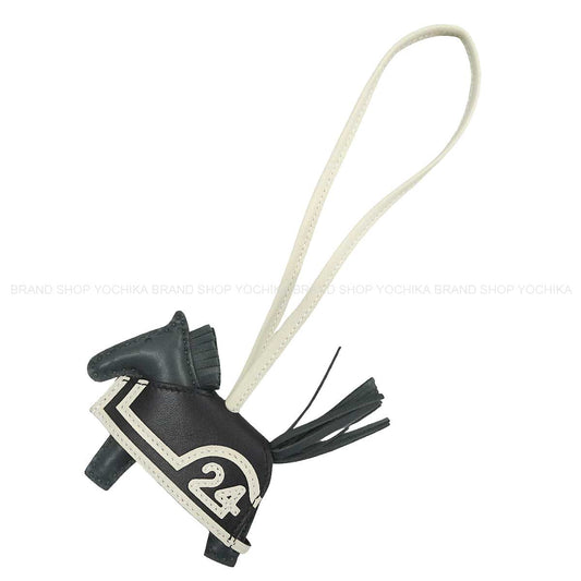 HERMES bag charm Rodeo Robeo 24 PM Vert Mangrove/Noir (Black)/Craie Agneau Milo/Veau Swift Stamp K[BRAND NEW][Authentic]