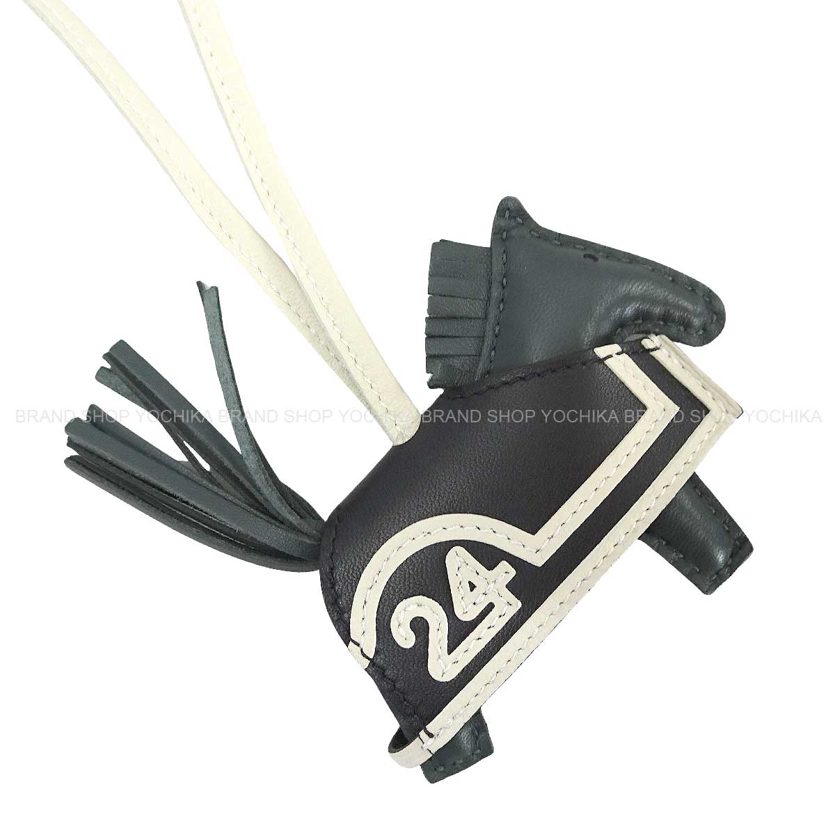 HERMES bag charm Rodeo Robeo 24 PM Vert Mangrove/Noir (Black)/Craie Agneau Milo/Veau Swift Stamp K[BRAND NEW][Authentic]