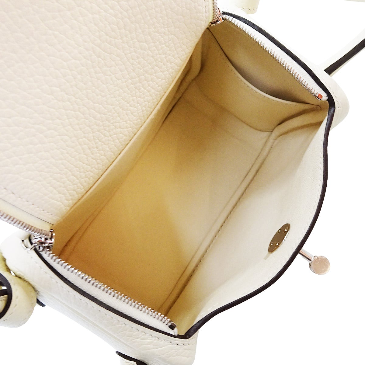 HERMES Shoulder bag Lindy mini 20 Cream Taurillon Clemence Silver HW Stamp K[BRAND NEW][Authentic]