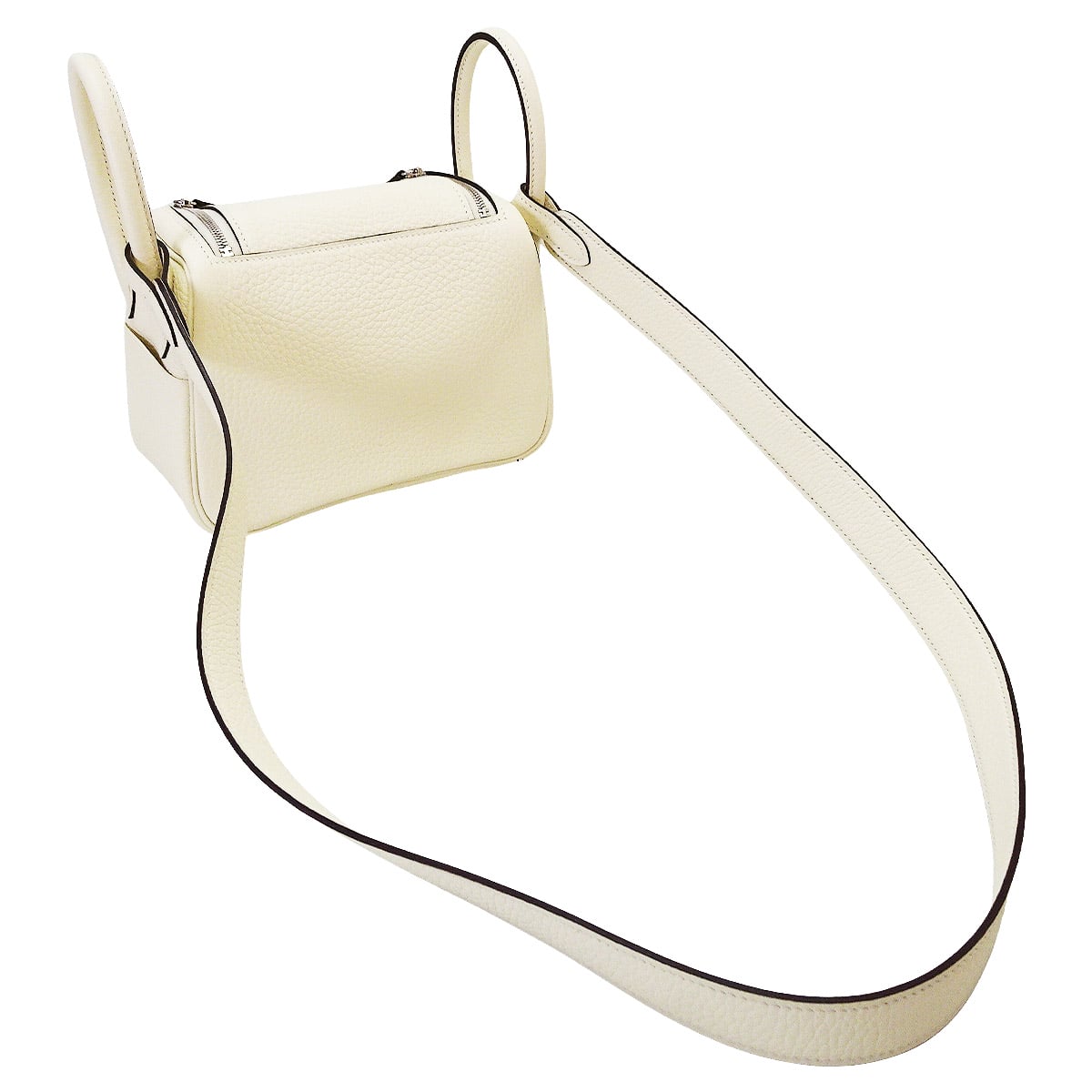 HERMES Shoulder bag Lindy mini II 20 Cream Taurillon Clemence Silver HW Stamp K[BRAND NEW][Authentic]