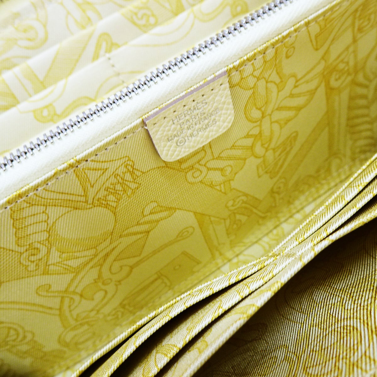 HERMES long wallet Azap Silk'in Long CAVALLO FRENATO Jaune Milton/Sun Veau Epsom/Silk100% Silver HW Stamp K[BRAND NEW][Authentic]