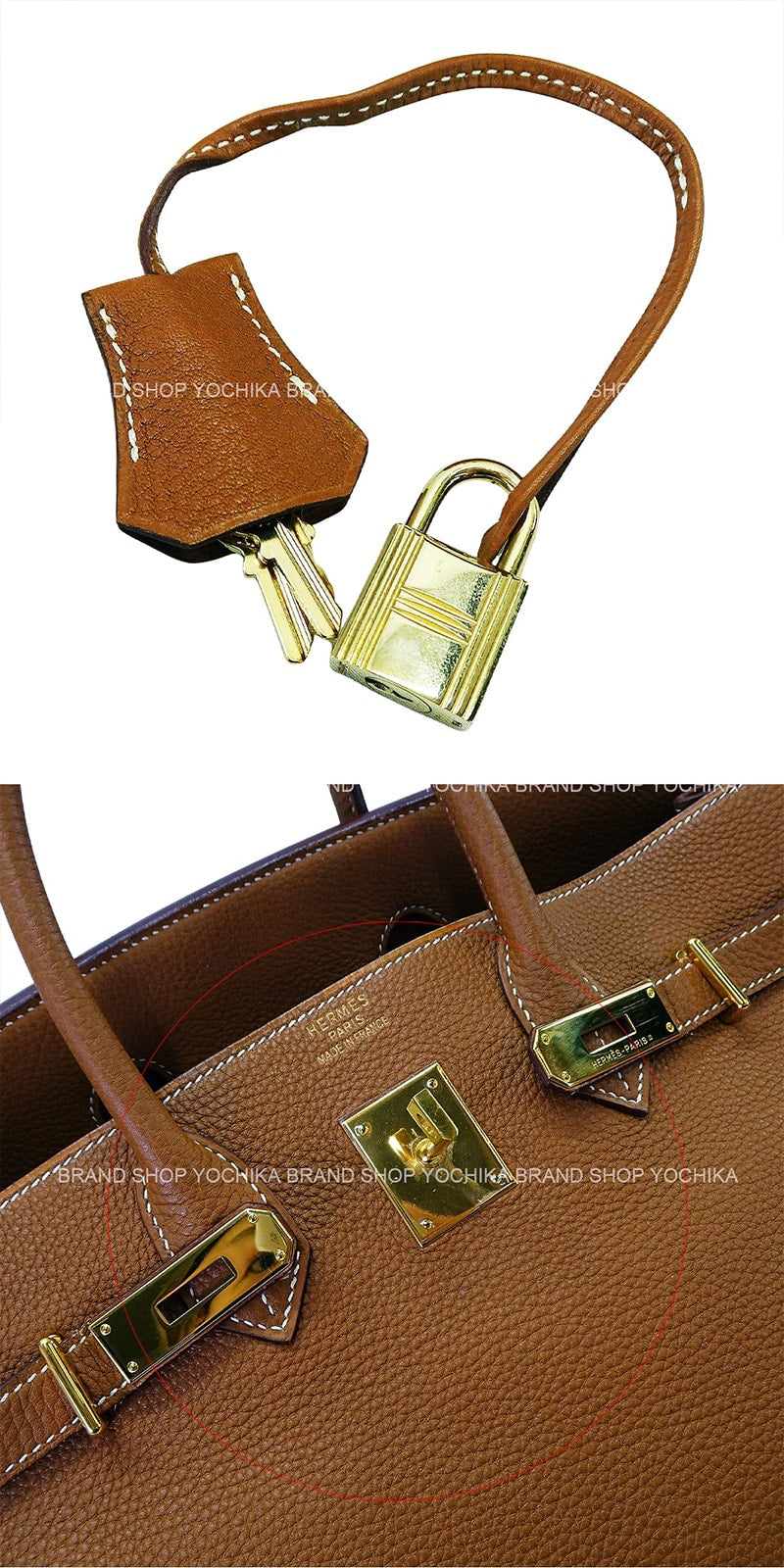 [Pre-loved] HERMES Handbag Haut a Courroies 32 Gold Veau Togo Gold HW Stamp □I[USED AB][Authentic]