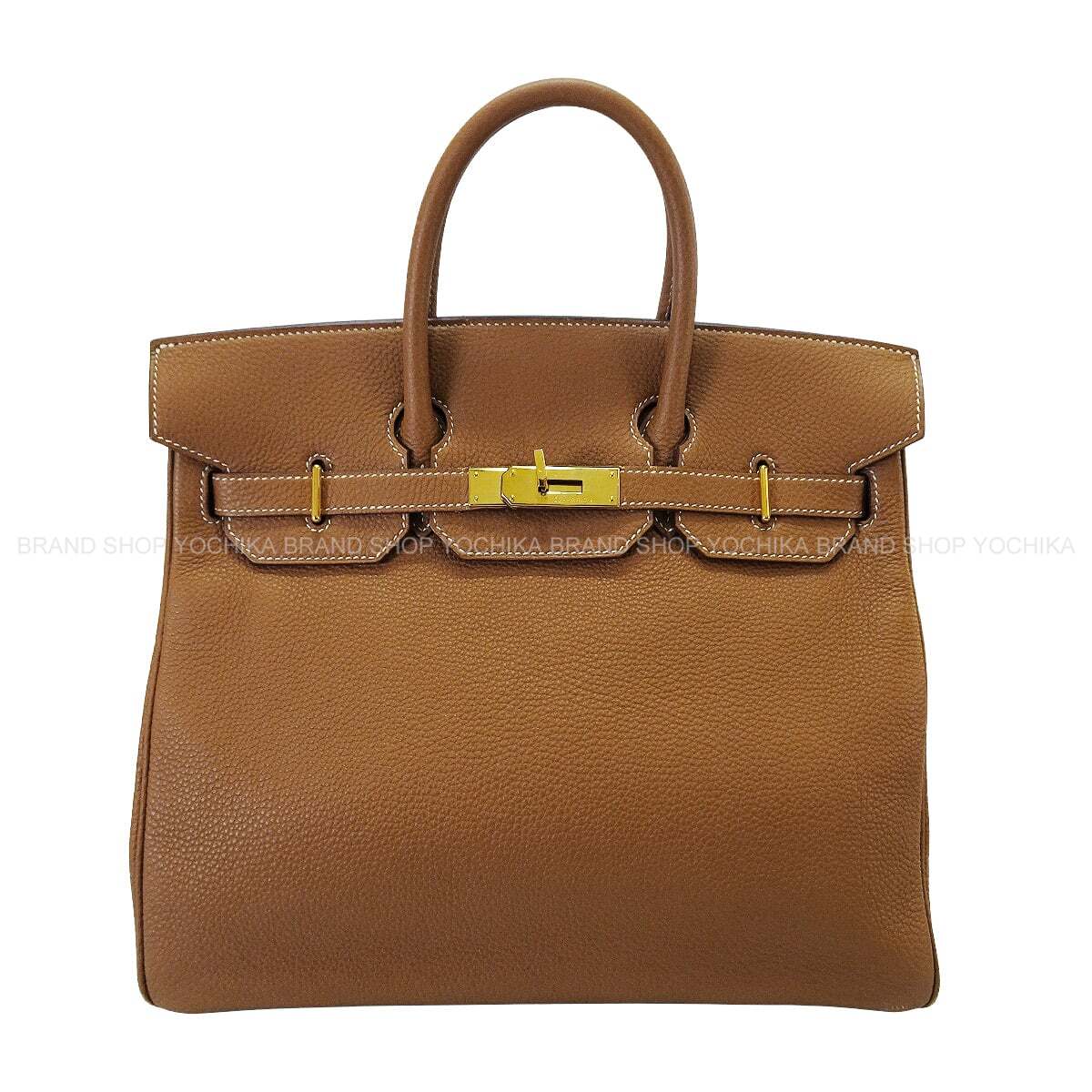 [Pre-loved] HERMES Handbag Haut a Courroies 32 Gold Veau Togo Gold HW Stamp □I[USED AB][Authentic]