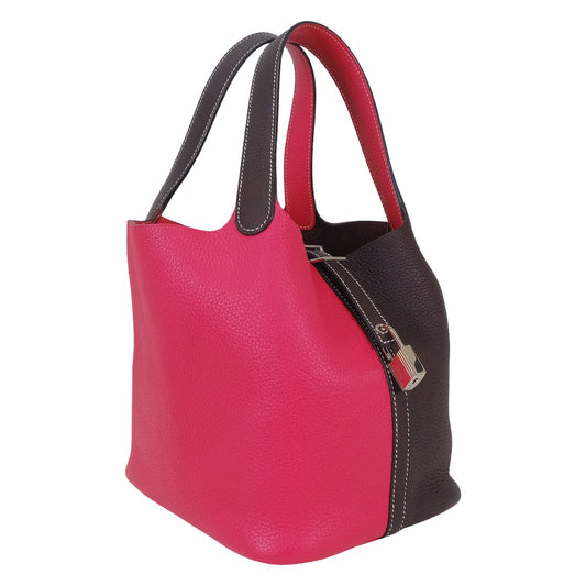 [Pre-loved] HERMES Handbag Picotin Lock 22 MM Casaque 2 Framboise/Rouge Sellier Taurillon Clemence/Veau Swift Silver HW Stamp Z[LIKE NEW][Authentic]