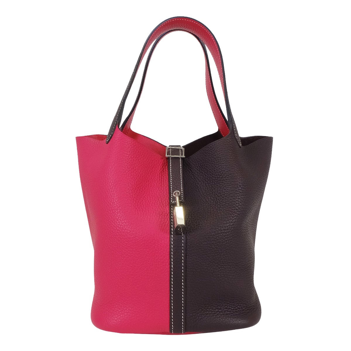 [Pre-loved] HERMES Handbag Picotin Lock 22 MM Casaque 2 Framboise/Rouge Sellier Taurillon Clemence/Veau Swift Silver HW Stamp Z[LIKE NEW][Authentic]