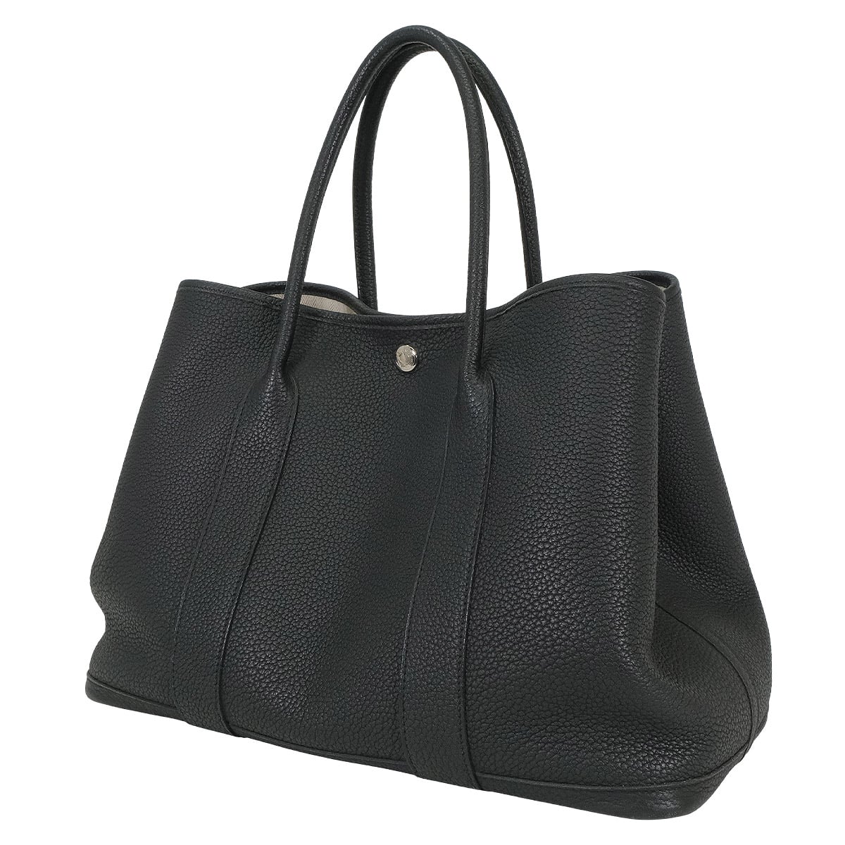 [Pre-loved] HERMES tote bag Garden Party 36 PM All Leather Noir (Black) Veau Negonda Silver HW Stamp Y[USED SA][Authentic]