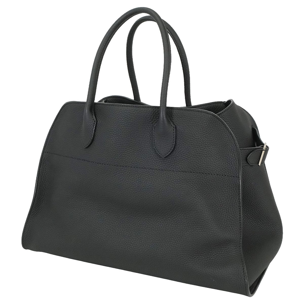 [Pre-loved] The Row Handbag Soft Margaux 15 Noir (Black) Calf leather Silver HW W1255LL33[USED SA][Authentic]