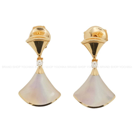 [Pre-loved] BVLGARI pierced earring Diva Dream Earrings K18PG/Mother of Pearl/Diamond 350740[LIKE NEW][Authentic]