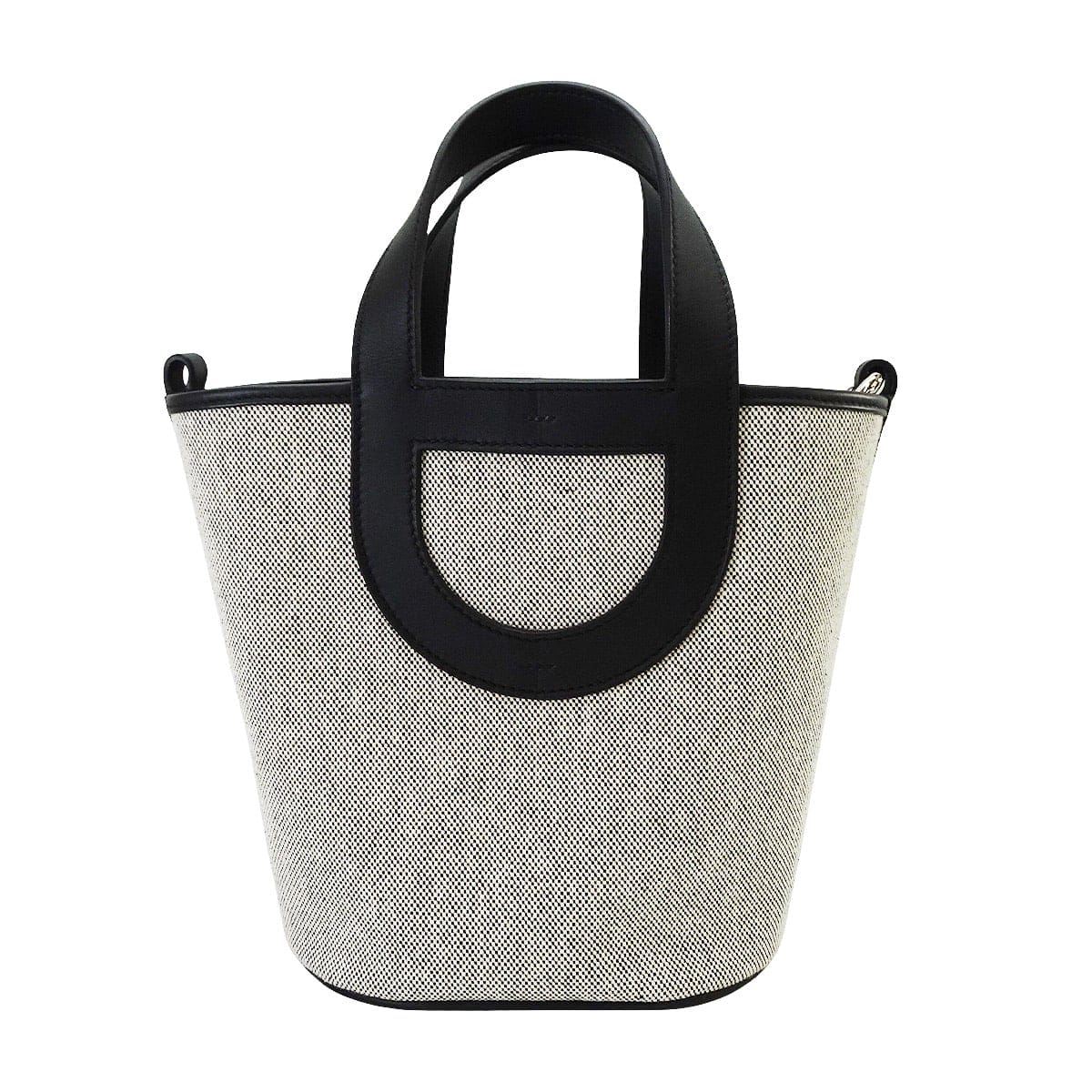 HERMES Handbag In the Loop 18 Noir (Black)/Ecru Toile H/Veau Swift Silver HW Stamp W[EXCELLENT][Authentic]