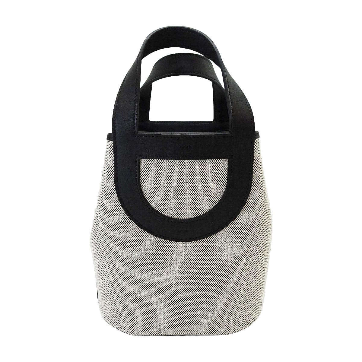 HERMES Handbag In the Loop 18 Noir (Black)/Ecru Toile H/Veau Swift Silver HW Stamp W[EXCELLENT][Authentic]