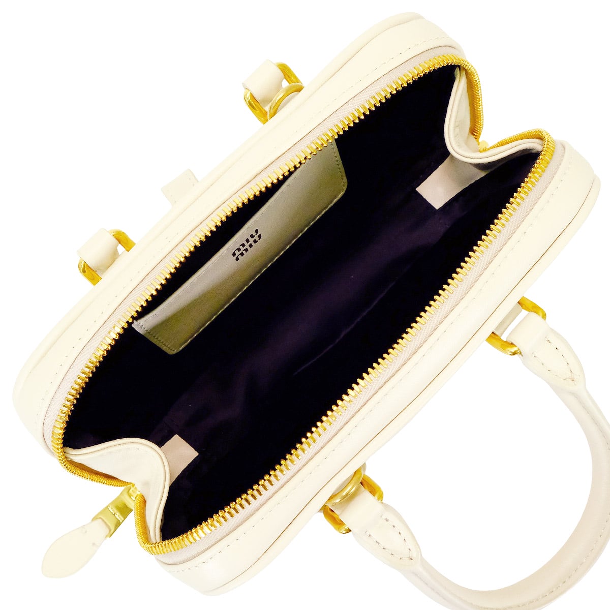 Pre-loved] Miu Miu Handbag Arcadie Mini #TU Chalk white Leather