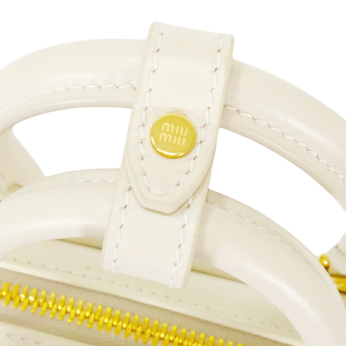 [Pre-loved] Miu Miu Handbag Arcadie Mini #TUChalk white Leather Gold HW 5BP088_ACR3_F0K74[LIKE NEW][Authentic]
