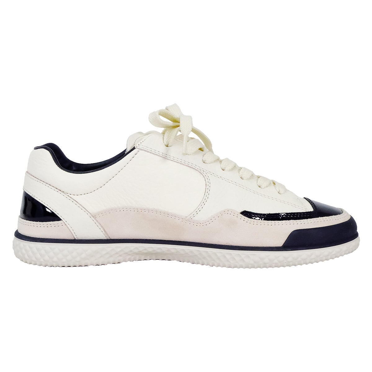 [Pre-loved] CHANEL sneakers Coco Mark Different material Blanc (White)/Noir (Black)/Beige Calfskin/Patent/Suede #37 G46873[LIKE NEW][Authentic]