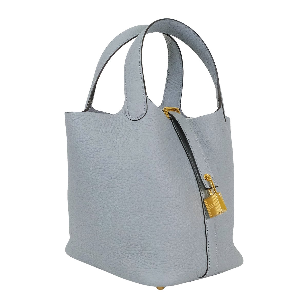 HERMES Handbag Picotin Lock 18 PM Gris Pantin Taurillon Clemence Gold HW Stamp K[BRAND NEW][Authentic]