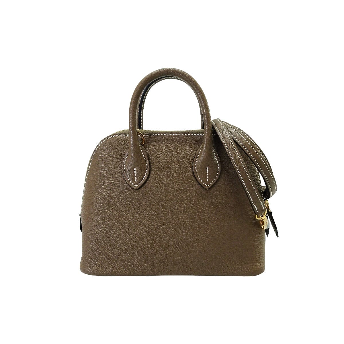 HERMES Shoulder bag Bolide 1923 20 mini Etoupe Chevre Mysore Gold HW Stamp W[EXCELLENT][Authentic]