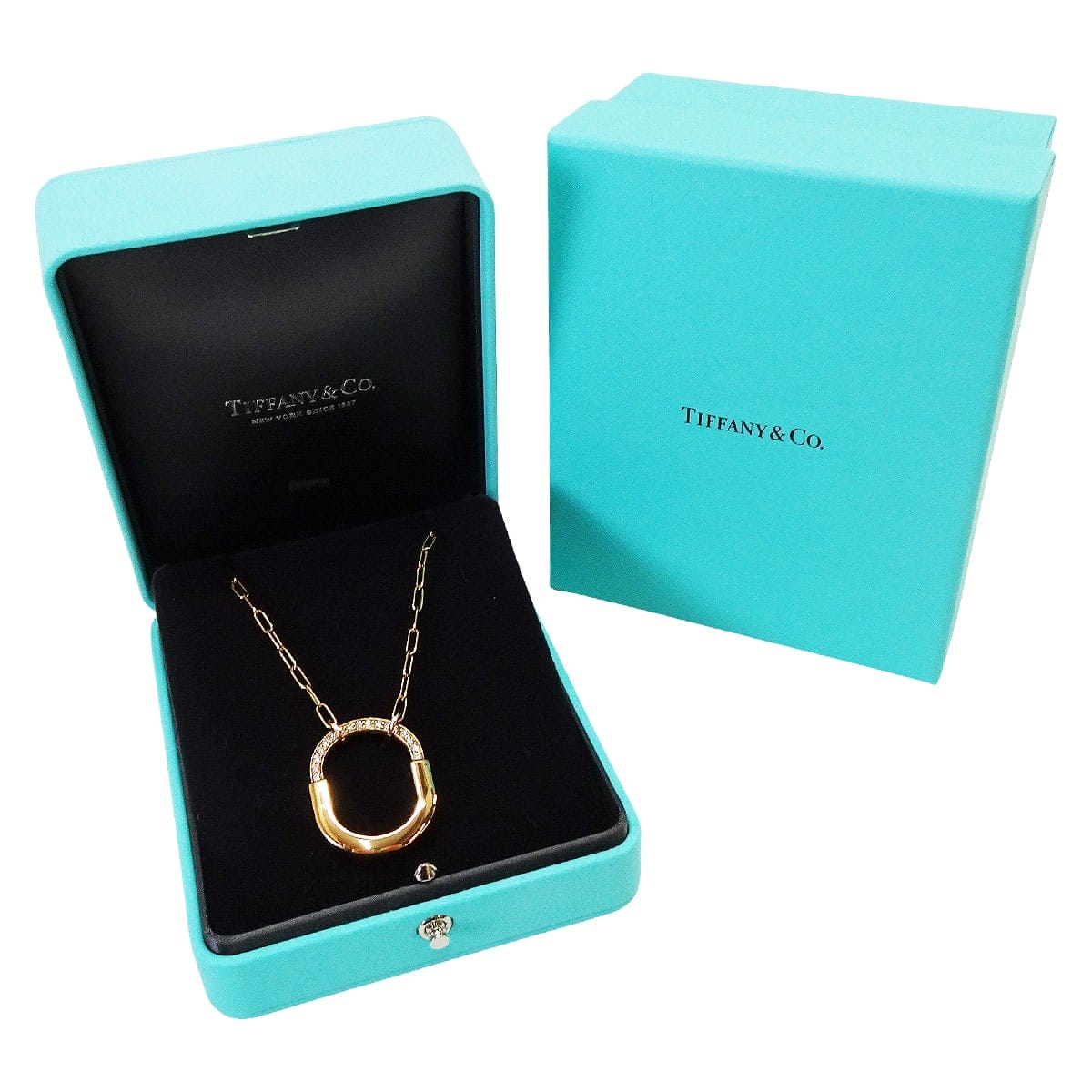 [Pre-loved] TIFFANY&Co. necklace K18PG/Diamond0.33ct Pink gold HW 72342143[LIKE NEW][Authentic]