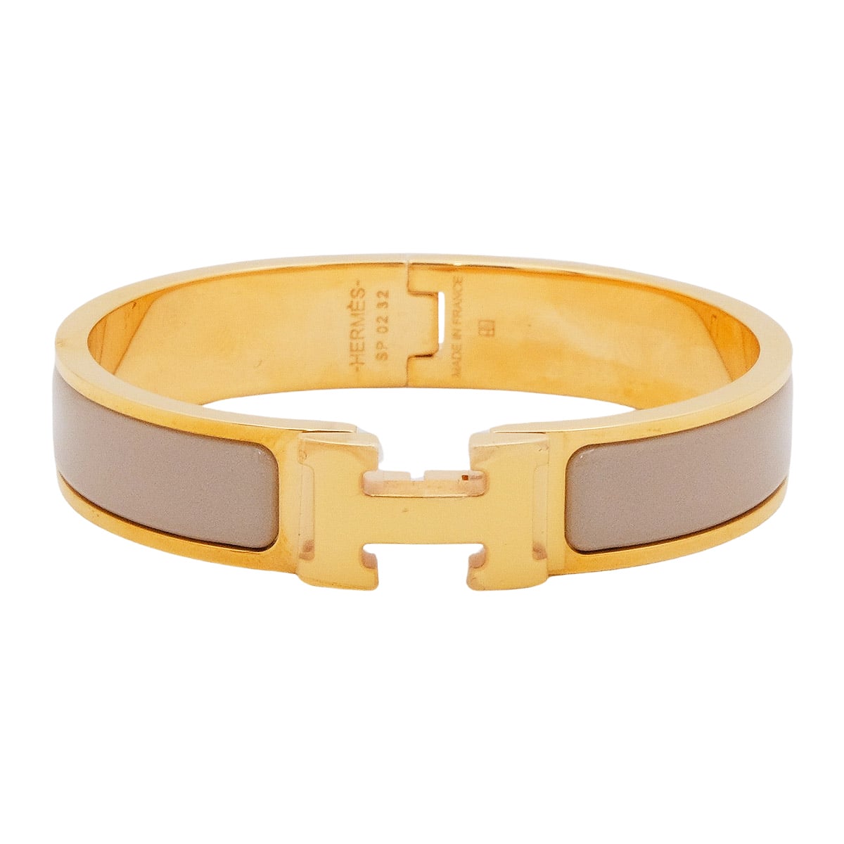 HERMES bracelet Clic H #SPMarron Grace gold plated Gold HW[EXCELLENT][Authentic]