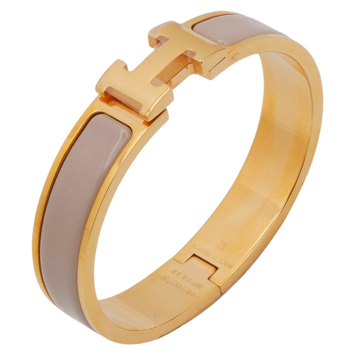 HERMES bracelet Clic H #SPMarron Grace gold plated Gold HW[EXCELLENT][Authentic]