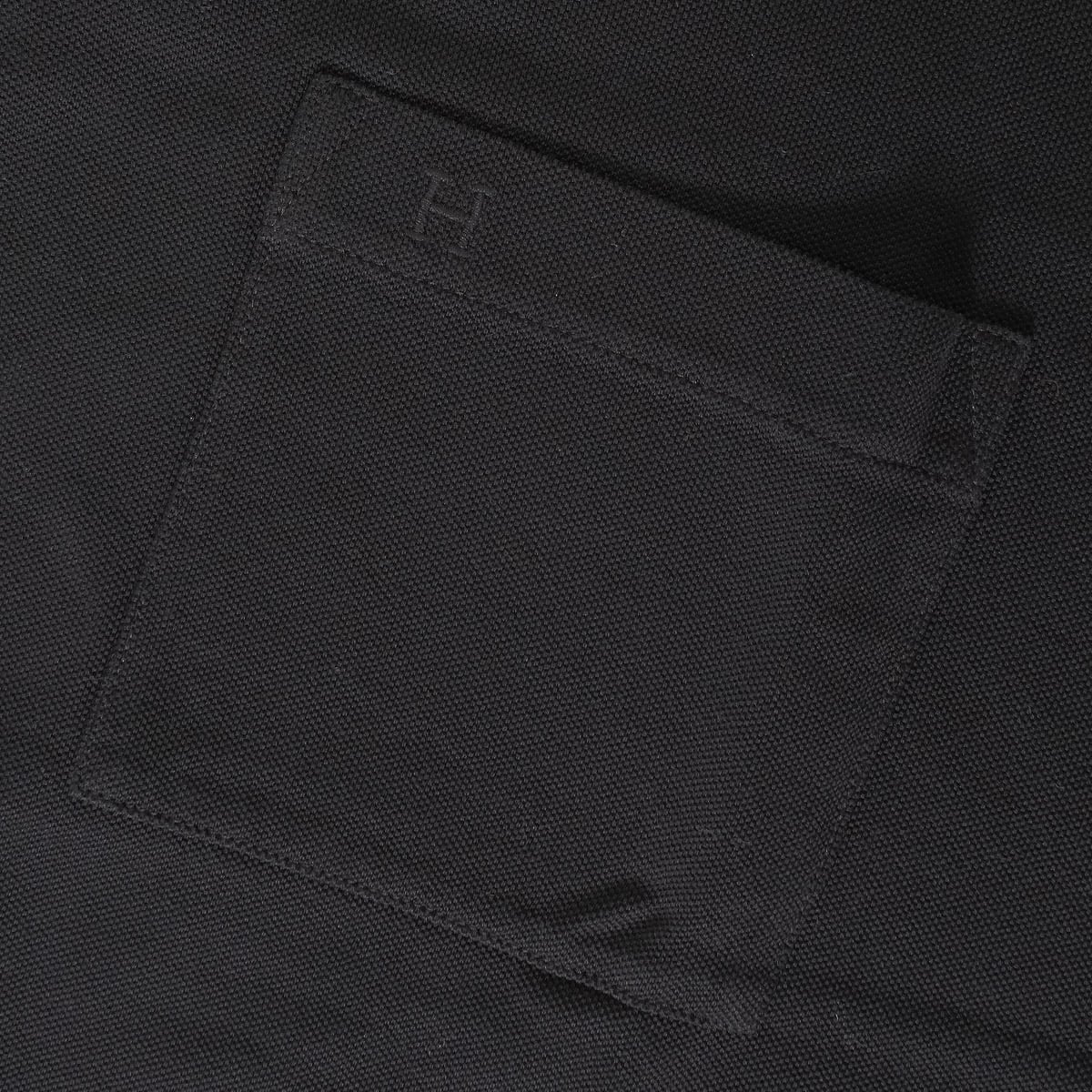 HERMES Polo shirt Men’s H Embroidery With Pocket Noir (Black) Cotton[EXCELLENT][Authentic]