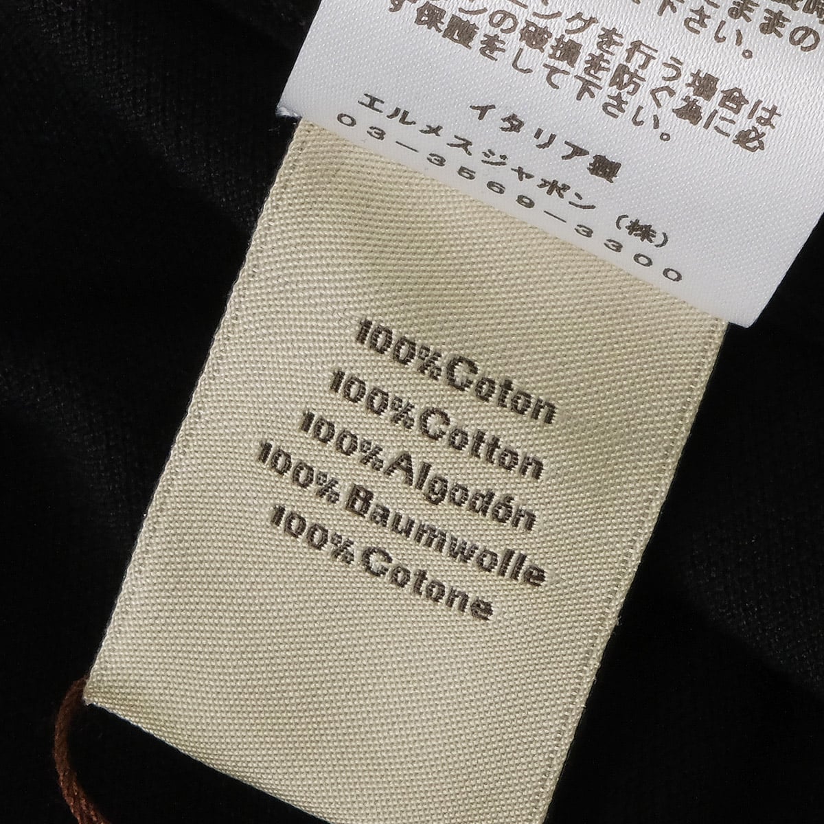 HERMES Polo shirt Men’s H Embroidery With Pocket Noir (Black) Cotton[EXCELLENT][Authentic]