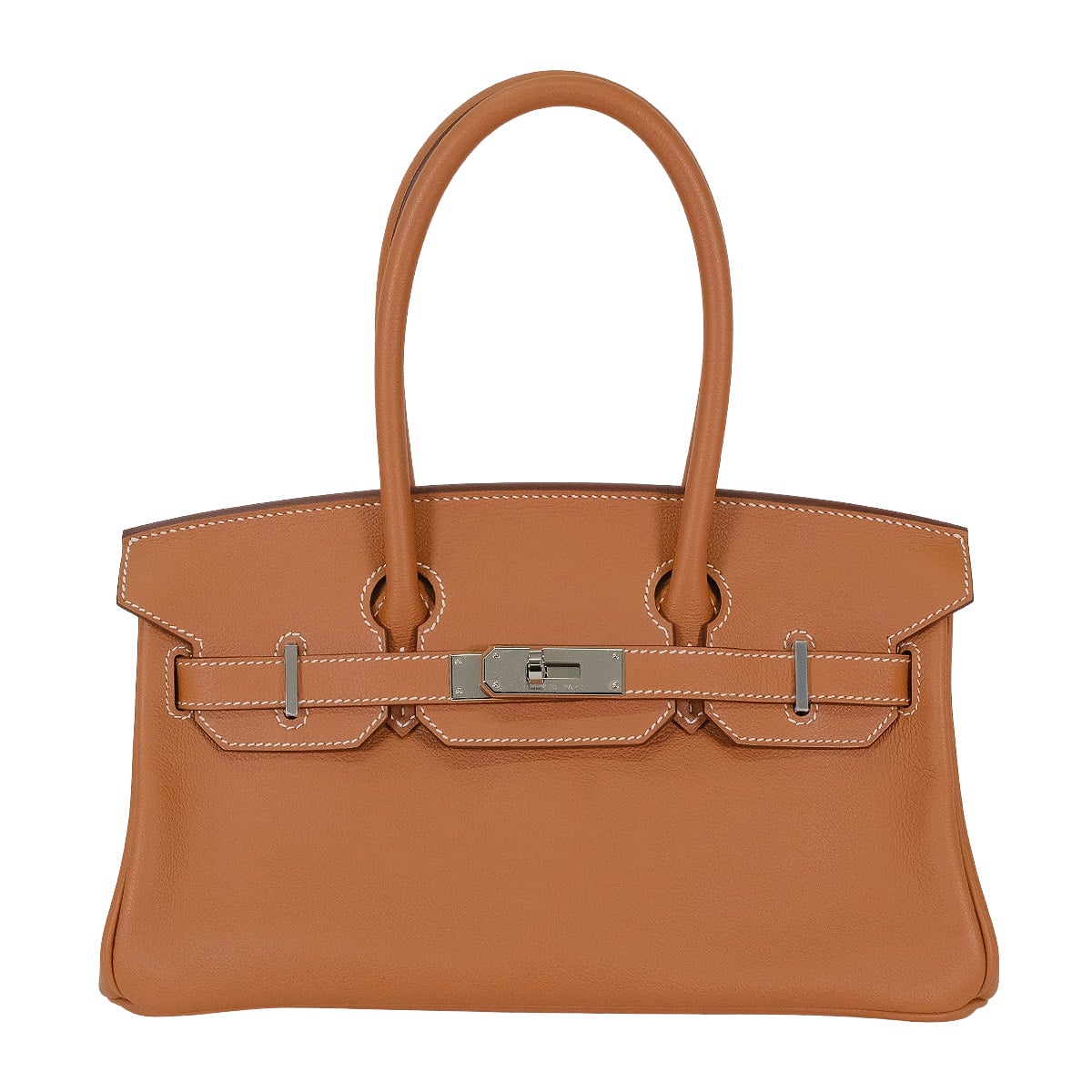 HERMES Shoulder bag Shoulder Birkin Light 29 Gold Evercolor Silver HW Stamp K[EXCELLENT][Authentic]