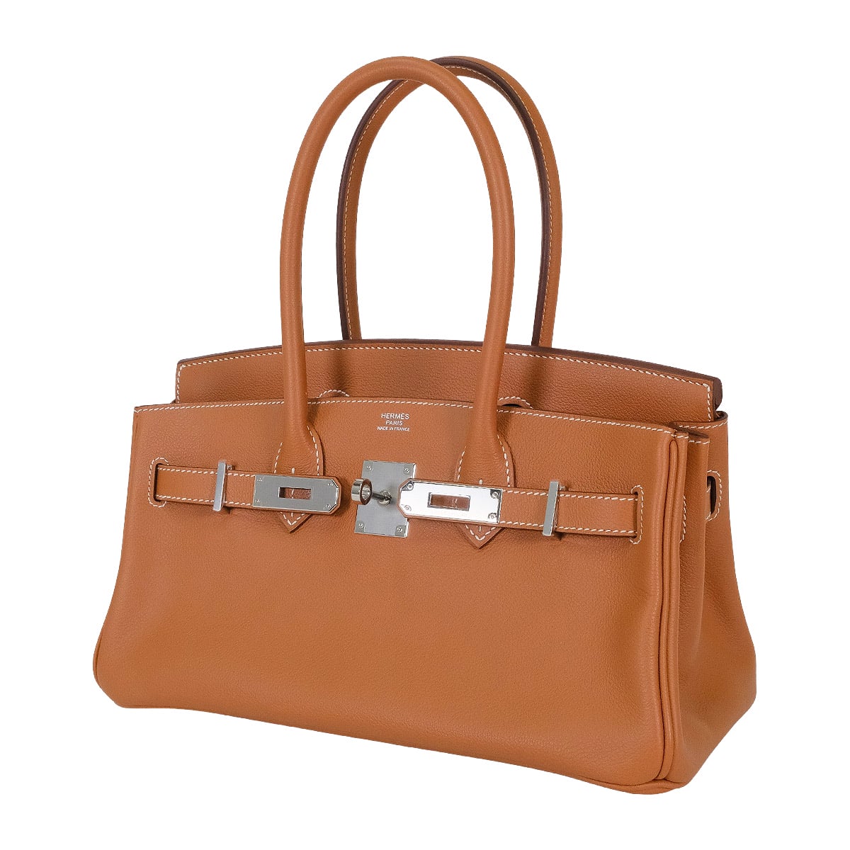 HERMES Shoulder bag Shoulder Birkin Light 29 Gold Evercolor Silver HW Stamp K[EXCELLENT][Authentic]
