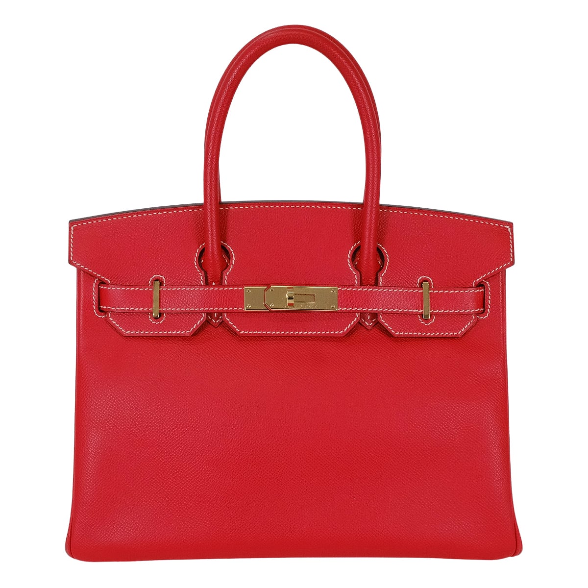 [Pre-loved] 2012 SS HERMES Handbag Birkin30 Candy Rouge Casaque/Bleu Thalassa Veau Epsom Champagne Gold HW Stamp □P[LIKE NEW][Authentic]