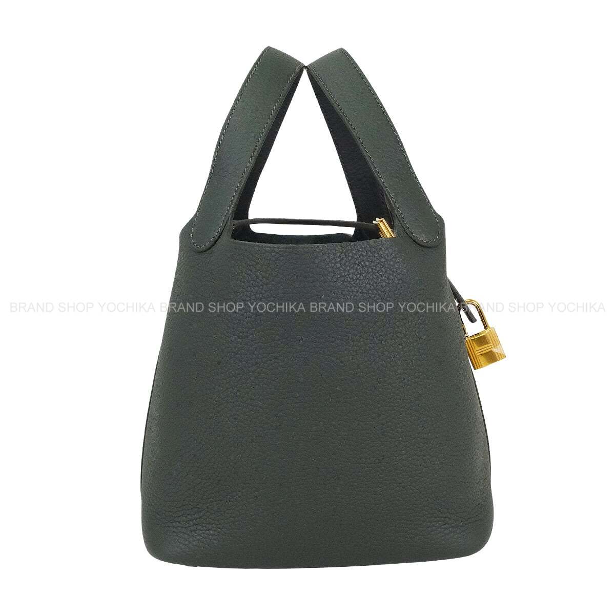 HERMES Handbag Picotin Lock 18 PM Vert Mangrove Taurillon Clemence Gold HW Stamp K[BRAND NEW][Authentic]