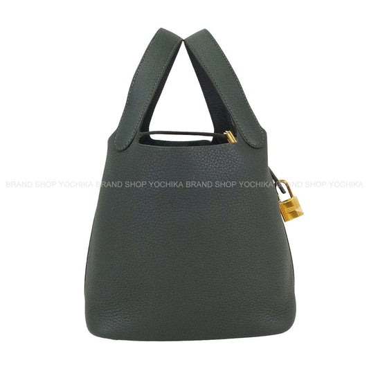 HERMES Handbag Picotin Lock 18 PM Vert Mangrove Taurillon Clemence Gold HW Stamp K[BRAND NEW][Authentic]