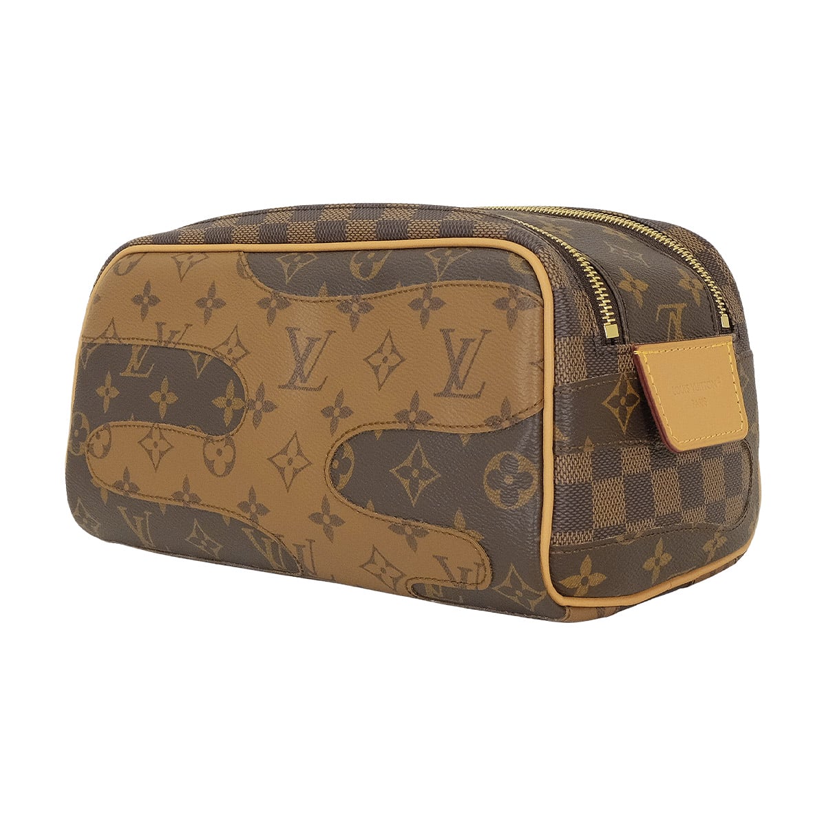 LOUIS VUITTON Pouch LV×NIGO トラベルポーチ Popp Kit Canvas Monogram landscape Gold HW M26114[BRAND NEW][Authentic]
