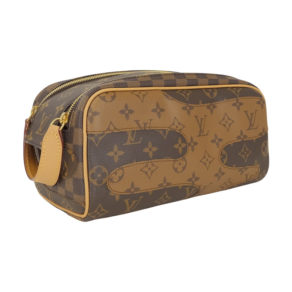 LOUIS VUITTON Pouch LV×NIGO トラベルポーチ Popp Kit Canvas Monogram landscape Gold HW M26114[BRAND NEW][Authentic]