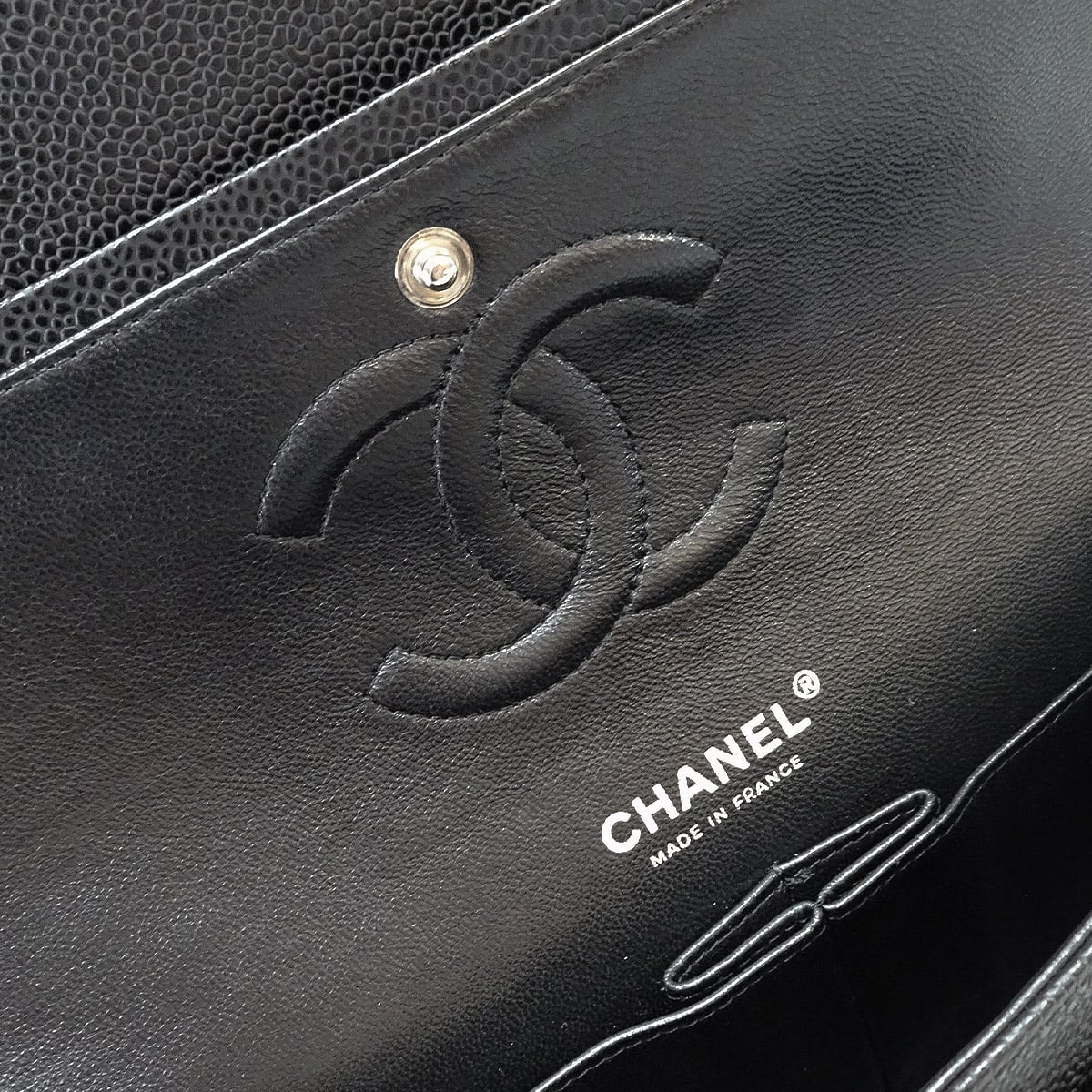 [Pre-loved] CHANEL Shoulder bag Matelasse 25 W flap Chain Noir (Black) Graind Calf(Caviarskin) Silver HW A01112[LIKE NEW][Authentic]