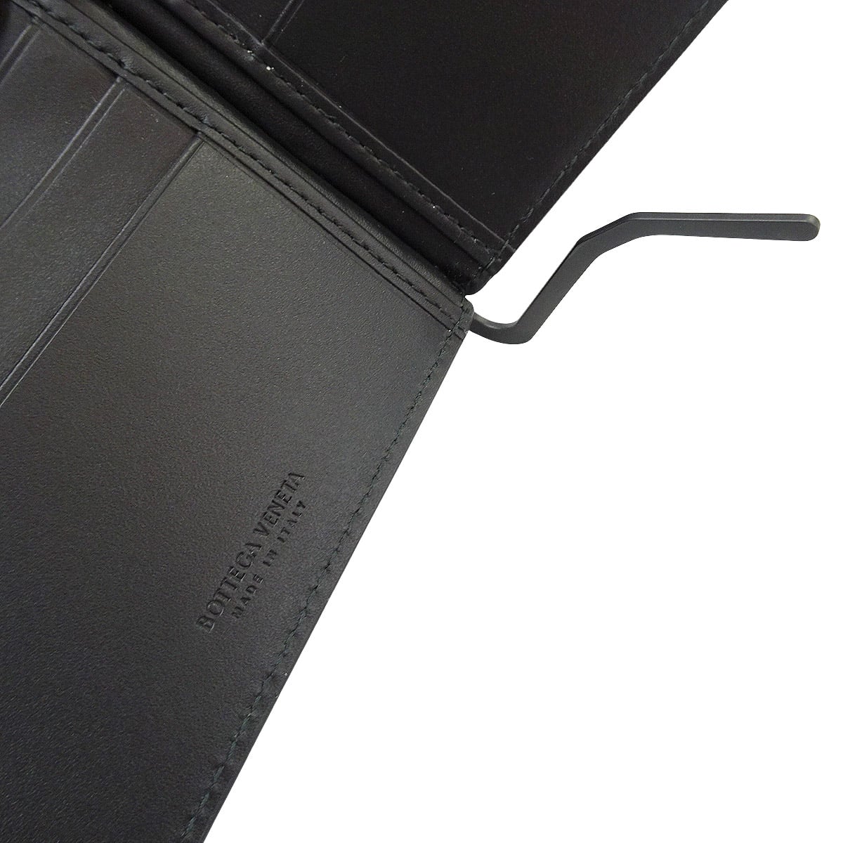 BOTTEGAVENETA Bi-fold wallet money clip intrecciato Noir (Black) Smooth Calf Mat Black HW 123180V47W18966[EXCELLENT][Authentic]