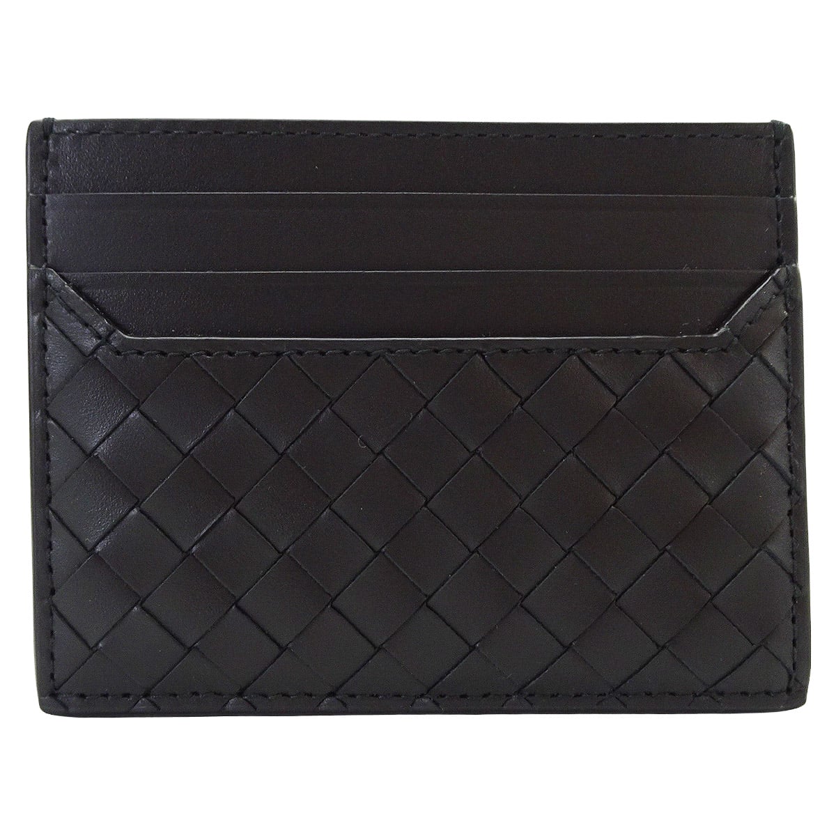 BOTTEGAVENETA card holder Piccolo Intrecciato Noir (Black) Smooth Calf 817397V4LQ13009[EXCELLENT][Authentic]
