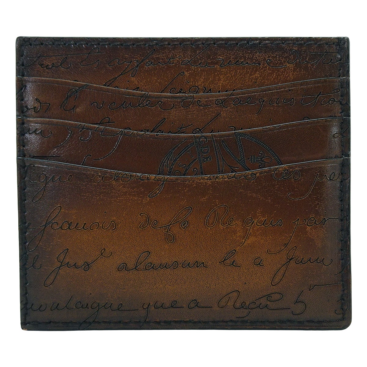 [Pre-loved] Berluti card holder Bamboo 6CC CalligraphyCacao Intenso Venezia calf leather[LIKE NEW][Authentic]
