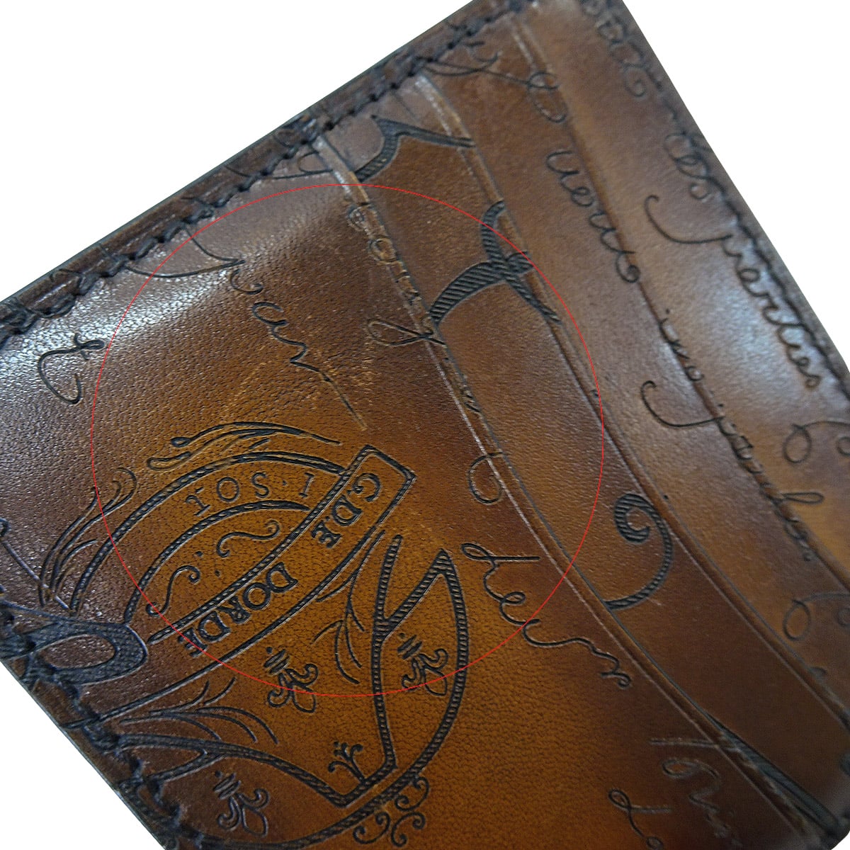 [Pre-loved] Berluti card holder Bamboo 6CC CalligraphyCacao Intenso Venezia calf leather[LIKE NEW][Authentic]